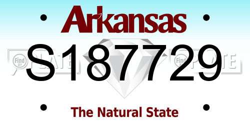 S187729 Arkansas License Plate