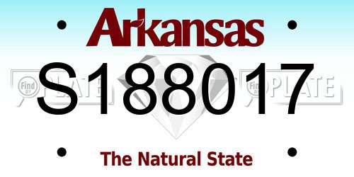 S188017 Arkansas License Plate
