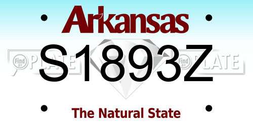S1893Z Arkansas License Plate