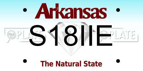 S18IIE Arkansas License Plate