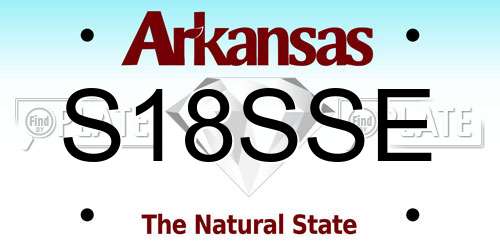 S18SSE Arkansas License Plate