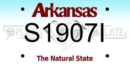 S1907I Arkansas License Plate