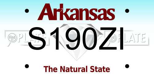 S190ZI Arkansas License Plate