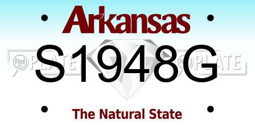 S1948G Arkansas License Plate