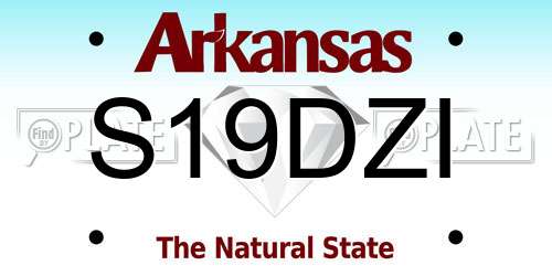 S19DZI Arkansas License Plate