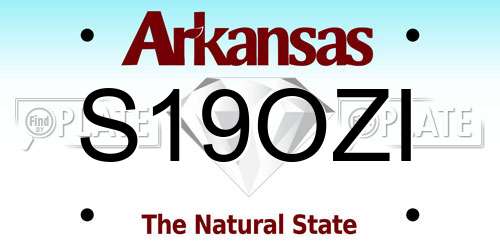 S19OZI Arkansas License Plate