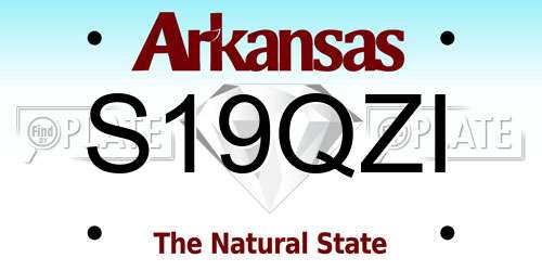 S19QZI Arkansas License Plate