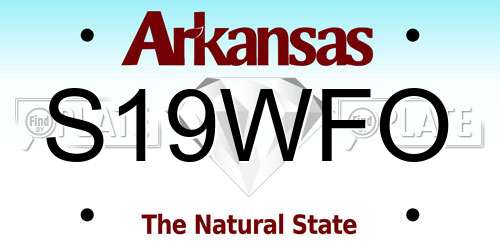 S19WFO Arkansas License Plate
