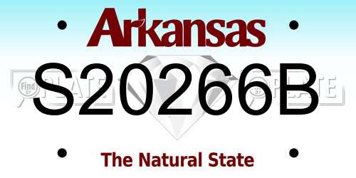 S20266B Arkansas License Plate