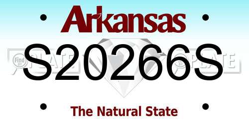 S20266S Arkansas License Plate