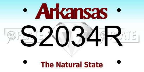 S2034R Arkansas License Plate