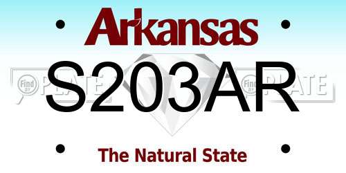 S203AR Arkansas License Plate