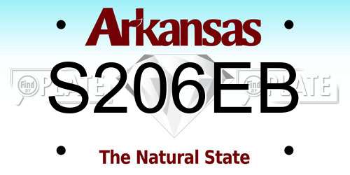 S206EB Arkansas License Plate