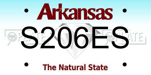 S206ES Arkansas License Plate