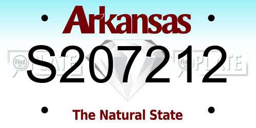 S207212 Arkansas License Plate