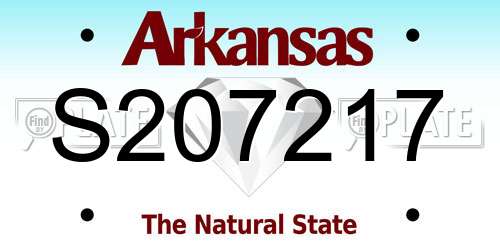 S207217 Arkansas License Plate