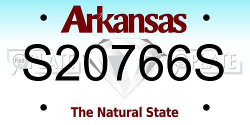 S20766S Arkansas License Plate