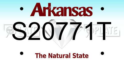 S20771T Arkansas License Plate