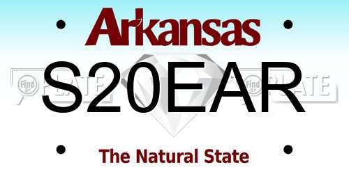 S20EAR Arkansas License Plate