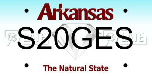 S20GES Arkansas License Plate