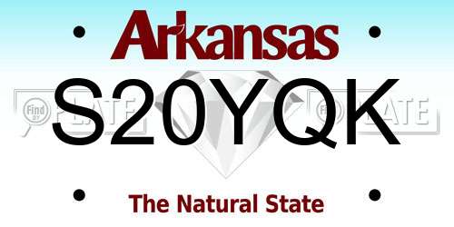 S20YQK Arkansas License Plate