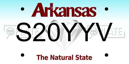 S20YYV Arkansas License Plate