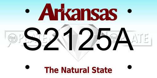 S2125A Arkansas License Plate