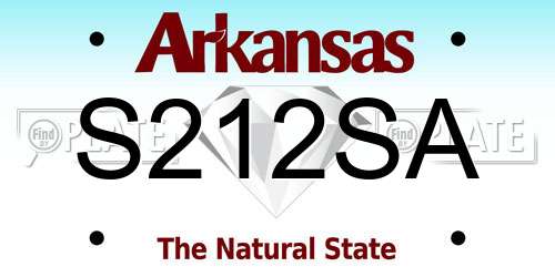 S212SA Arkansas License Plate