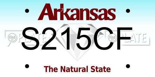 S215CF Arkansas License Plate