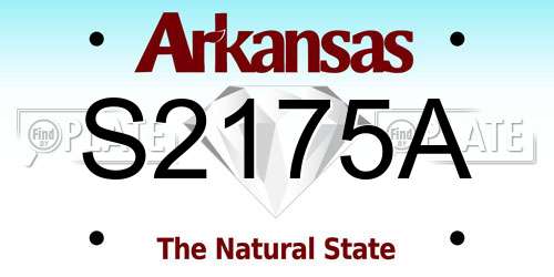 S2175A Arkansas License Plate
