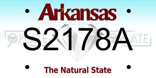 S2178A Arkansas License Plate