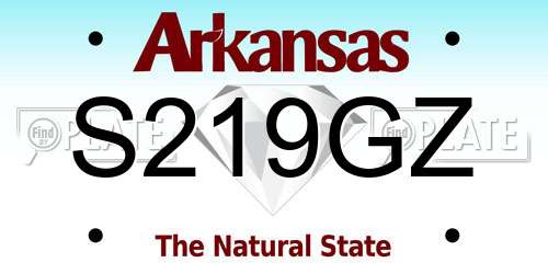 S219GZ Arkansas License Plate