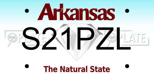 S21PZL Arkansas License Plate
