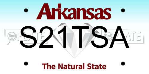 S21TSA Arkansas License Plate