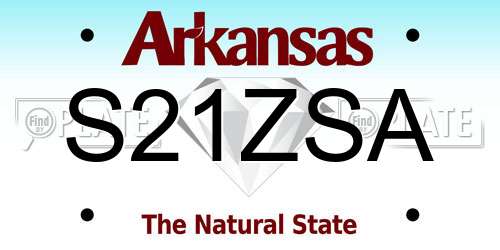 S21ZSA Arkansas License Plate