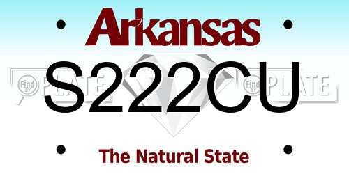 S222CU Arkansas License Plate