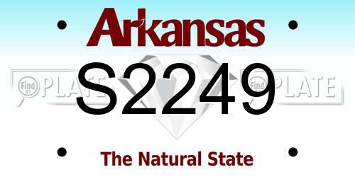 S2249 Arkansas License Plate