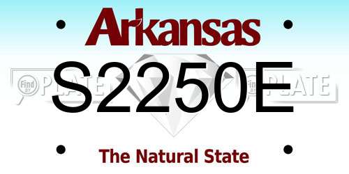 S2250E Arkansas License Plate