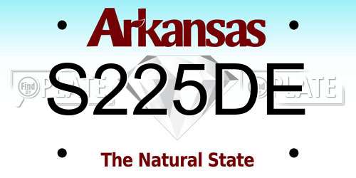 S225DE Arkansas License Plate