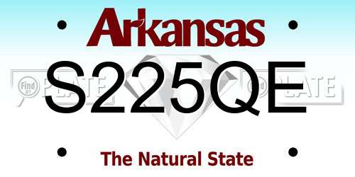 S225QE Arkansas License Plate