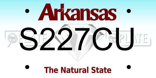 S227CU Arkansas License Plate