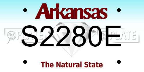 S2280E Arkansas License Plate