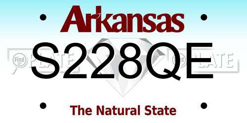 S228QE Arkansas License Plate