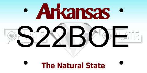 S22BOE Arkansas License Plate