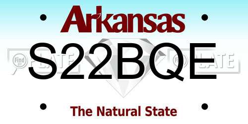 S22BQE Arkansas License Plate