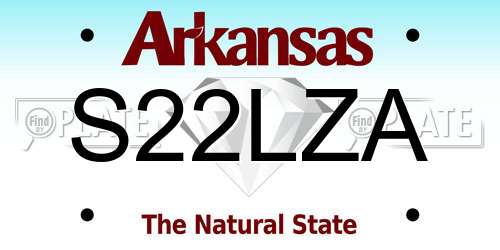S22LZA Arkansas License Plate