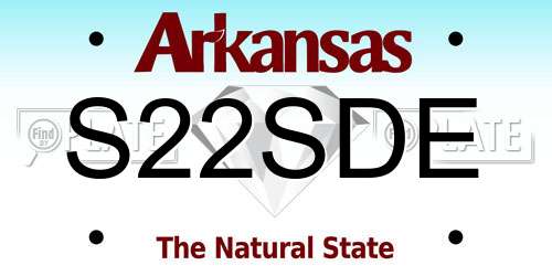 S22SDE Arkansas License Plate