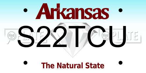 S22TCU Arkansas License Plate