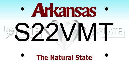 S22VMT Arkansas License Plate