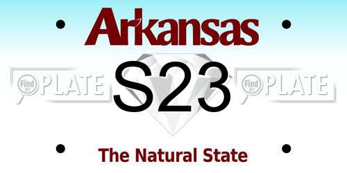 S23 Arkansas License Plate